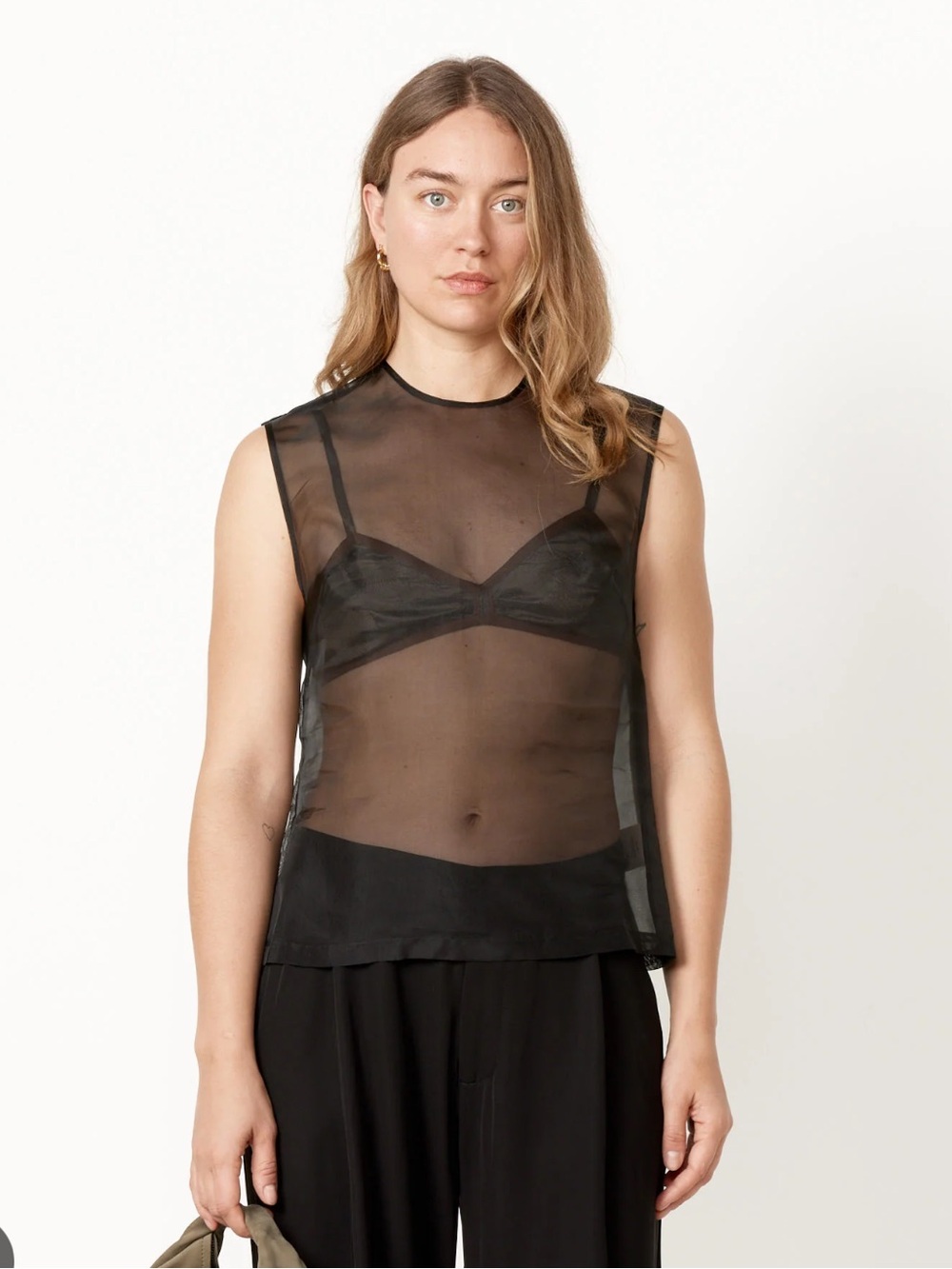 St. Agni Black Sheer Organza Top 🔥